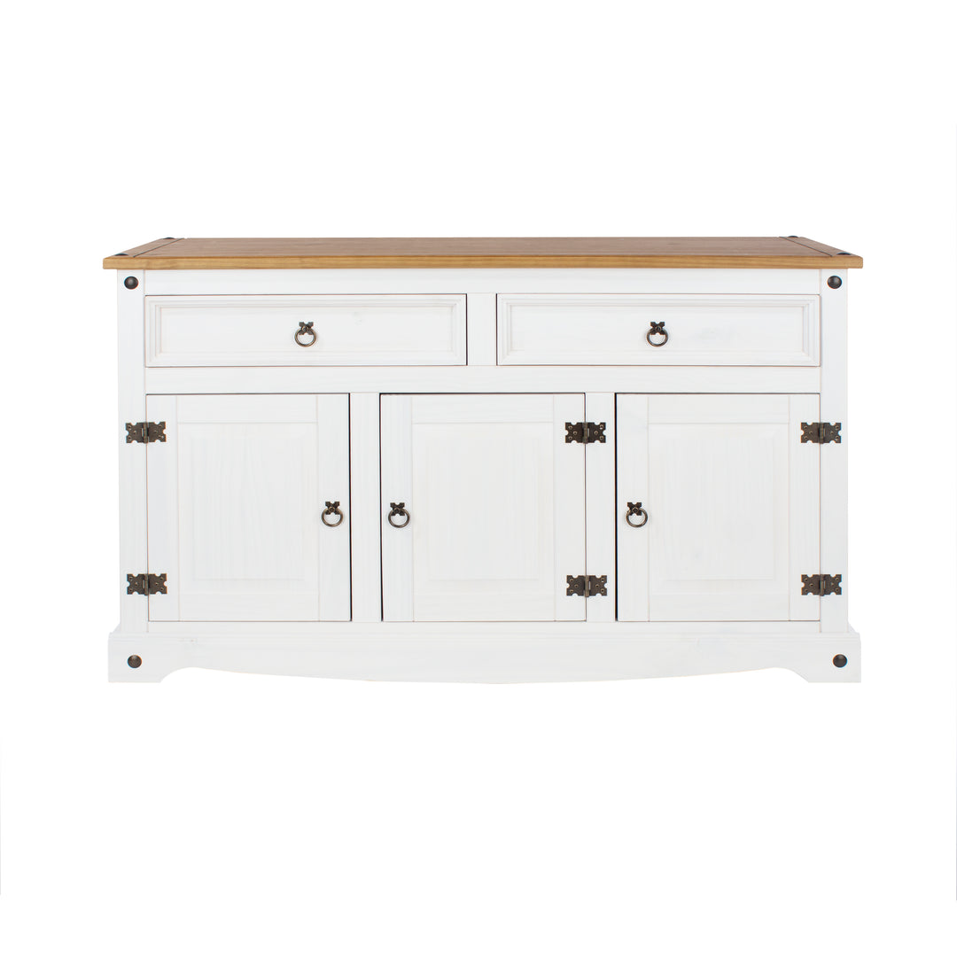 Corona White Medium Sideboard White Wax Antique Waxed Pine (DHD) Image 2