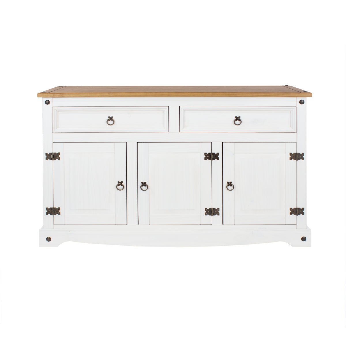 Corona White Medium Sideboard White Wax Antique Waxed Pine (DHD) Image 2