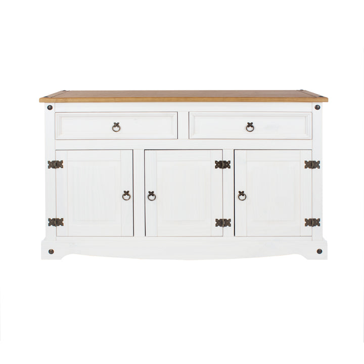Corona White Medium Sideboard White Wax Antique Waxed Pine (DHD) Image 2