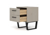 Texas 2 Drawer Bedside Cabinet Grey Waxed Pine Black (DHD) Image 3