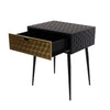 Options Jupiter Metal 1 Drawer Bedside Cabinet, Gold Drawer With Black Handle And Legs Black Gold (Self Assembly) (DHD)