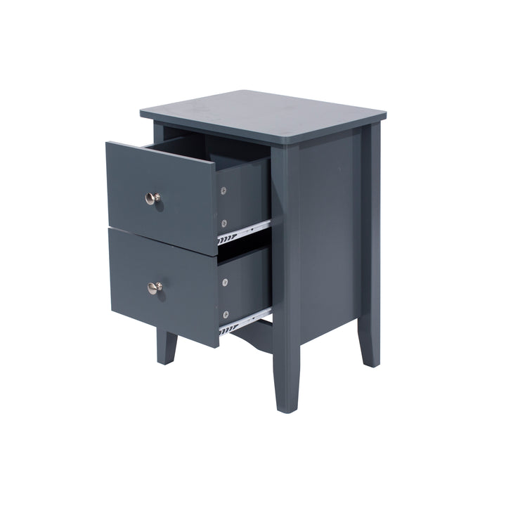 Como Blue 2 Drawer Bedside Cabinet  Blue  (DHD) Image 4
