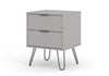 Augusta Grey 2 Drawer Bedside Cabinet Grey   (DHD) Image 1