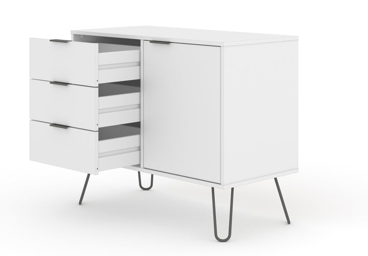 Augusta White Small Sideboard With 1 Door, 3 Drawers White    (DHD) Image 4