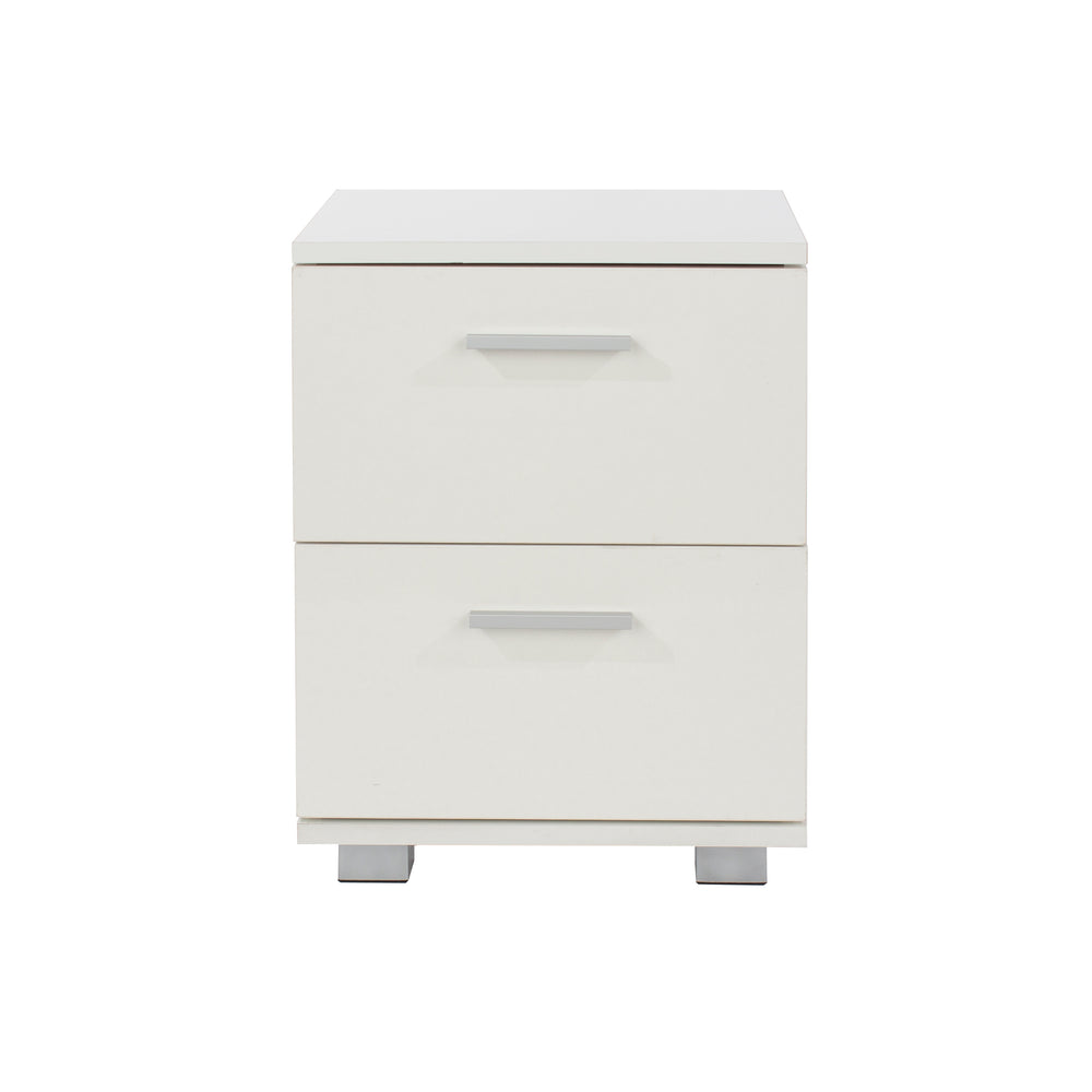 Lido 2 Drawer Bedside Cabinet White  (DHD) Image 2