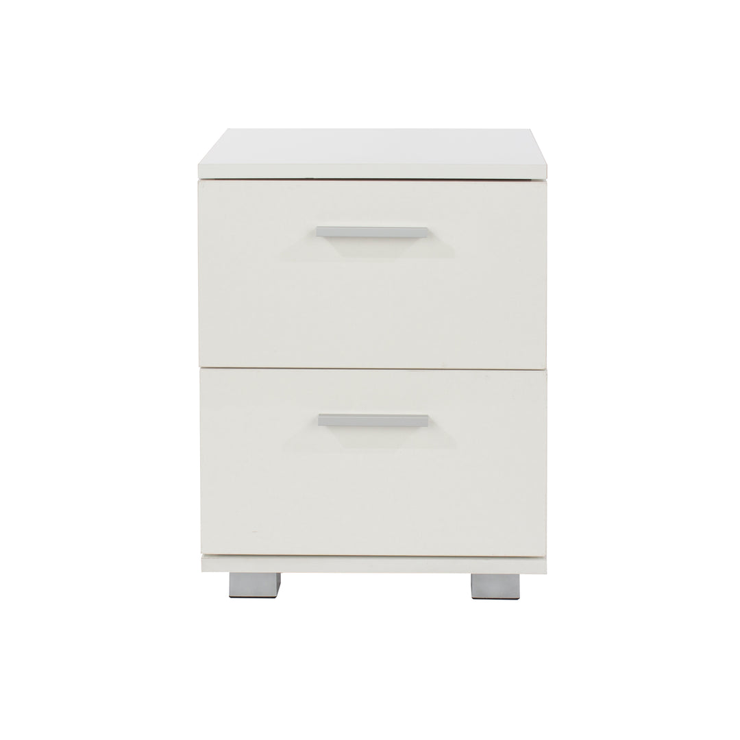 Lido 2 Drawer Bedside Cabinet White  (DHD) Image 2