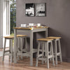 Linea Linea Breakfast Table & 4 High Stool Set Grey Antique Waxed Pine (DHD) Image 5