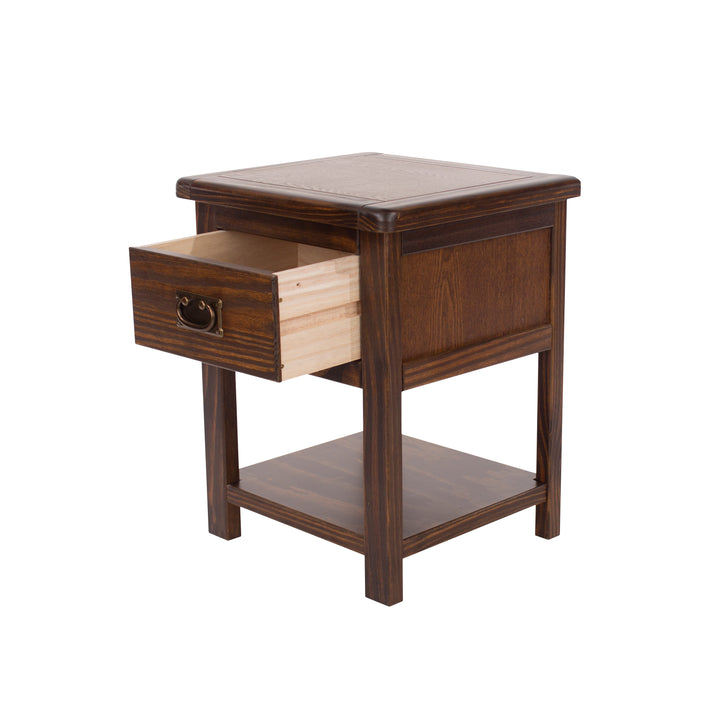 Boston 1 Drawer Bedside Cabinet Dark Brown  (DHD) Image 4