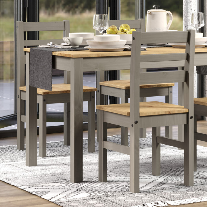 Linea Linea Grey Ladder Back Chair (Pair) Grey Antique Waxed Pine (DHD) Image 4