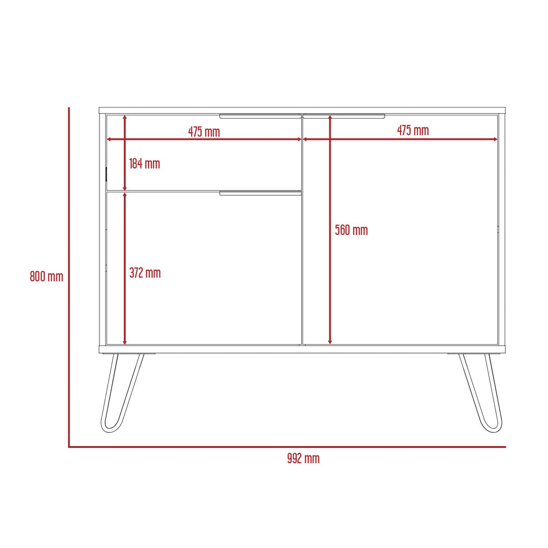 Vegas Small Sideboard With 2 Doors And Drawer Bleached Oak Grey (DHD) Image 7