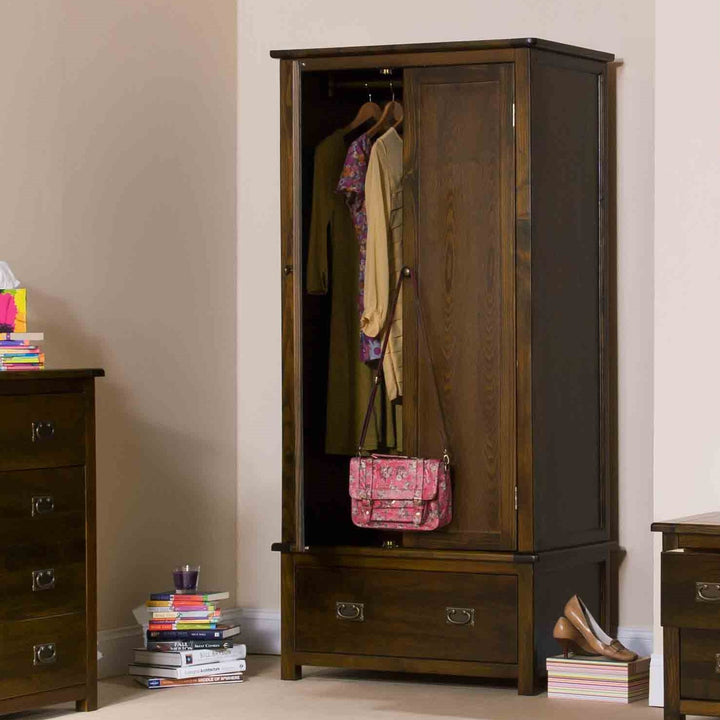 Boston 2 Door, 1 Drawer Wardrobe Dark Brown  (DHD) Image 6