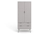 Augusta Grey 2 Door, 2 Drawer Wardrobe Grey   (DHD) Image 2
