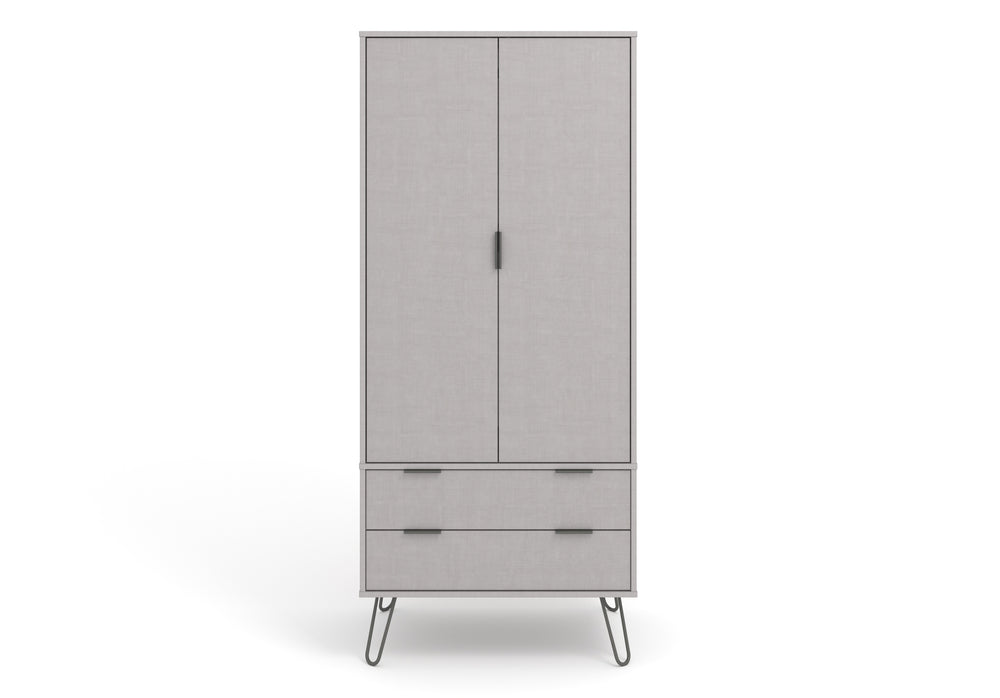 Augusta Grey 2 Door, 2 Drawer Wardrobe Grey   (DHD) Image 2