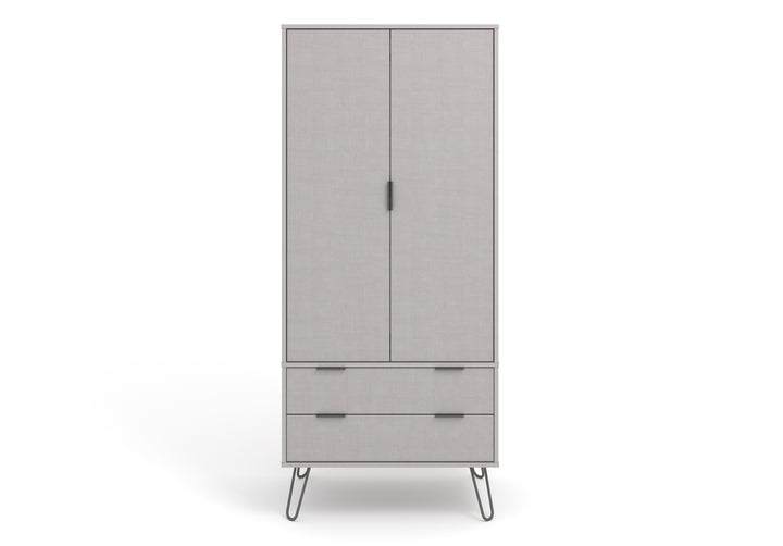 Augusta Grey 2 Door, 2 Drawer Wardrobe Grey   (DHD) Image 2