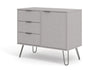 Augusta Grey Small Sideboard With 1 Doors, 3 Drawers Grey   (DHD) Image 1