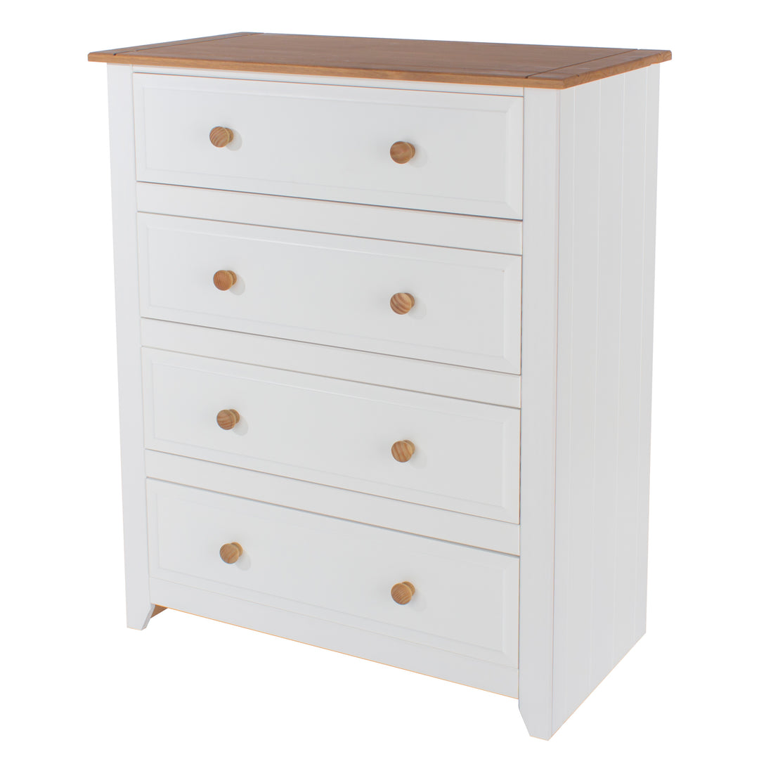 Capri 4 Drawer Chest White Antique Waxed Pine (DHD) Image 1