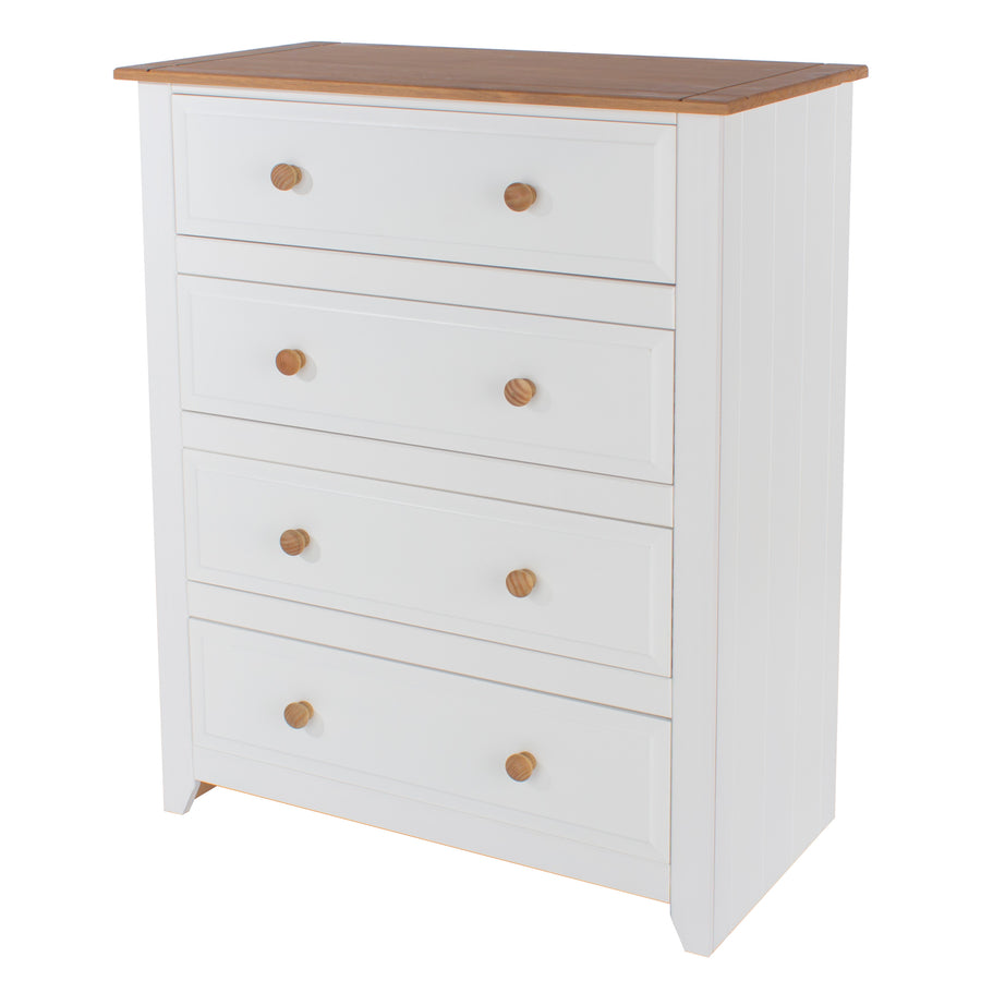 Capri 4 Drawer Chest White Antique Waxed Pine (DHD) Image 1
