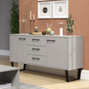 Texas Medium Sideboard With 2 Doors, 3 Drawers Grey Waxed Pine Black (DHD) Image 5