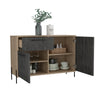 Harvard Small Sideboard With 2 Doors & 1 Drawer  Washed Oak Carbon Grey Oak (DHD) Image 3