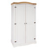 Corona White 2 Door Wardrobe  White Wax Antique Waxed Pine (DHD) Image 3