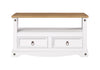 Corona White Flat Screen Tv Unit White Wax Antique Waxed Pine (DHD) Image 2