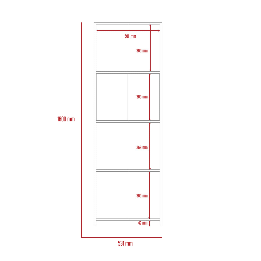 Dallas Bookcase With Doors White Carbon Grey Oak (DHD) Image 6
