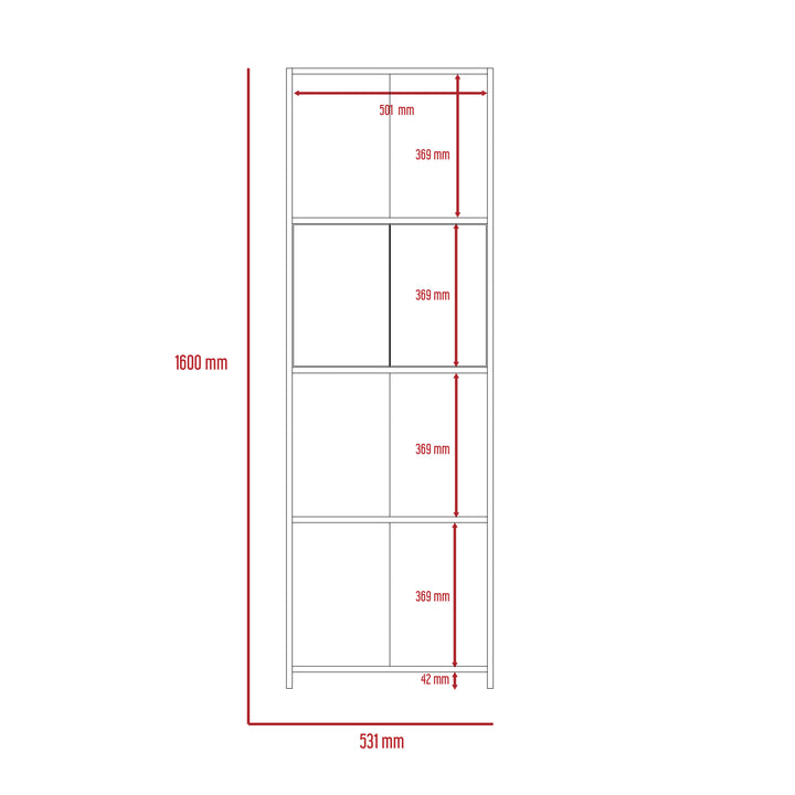Dallas Bookcase With Doors White Carbon Grey Oak (DHD) Image 6