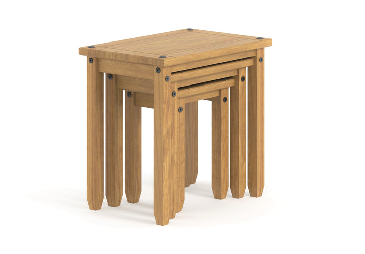 Corona Nest Of Tables Antique Waxed Pine  (DHD) Image 3
