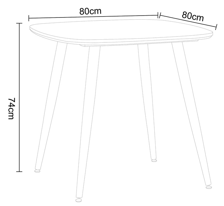 Aspen Square Dining Table, White Painted Top With Black Tapered Legs White Black (DHD) Image 3