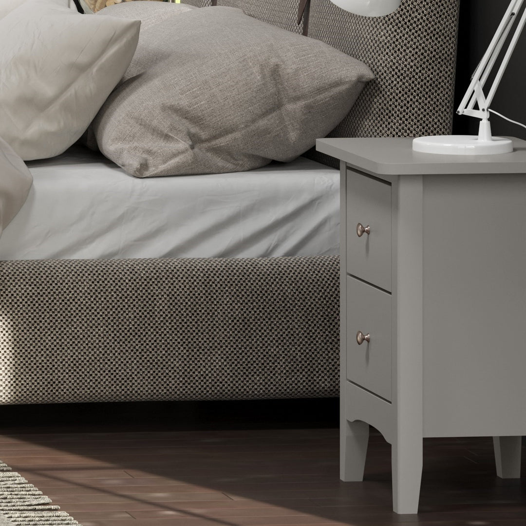 Como Grey 2 Petite Drawer Bedside Cabinet  Grey  (DHD) Image 5