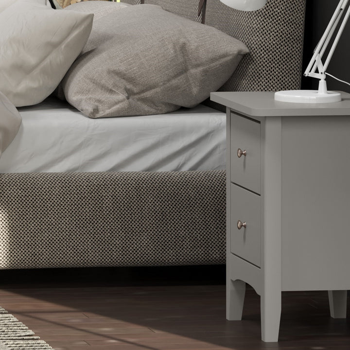 Como Grey 2 Petite Drawer Bedside Cabinet  Grey  (DHD) Image 5