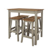 Linea Linea Breakfast Table & 4 High Stool Set Grey Antique Waxed Pine (DHD) Image 1