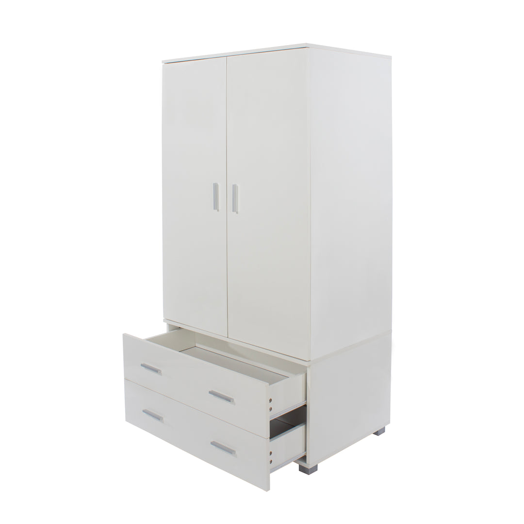 Lido 2 Door, 2 Drawer Low Wardrobe  White  (DHD) Image 3