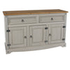 Corona Grey Medium Sideboard Grey Wax Antique Waxed Pine (DHD) Image 3