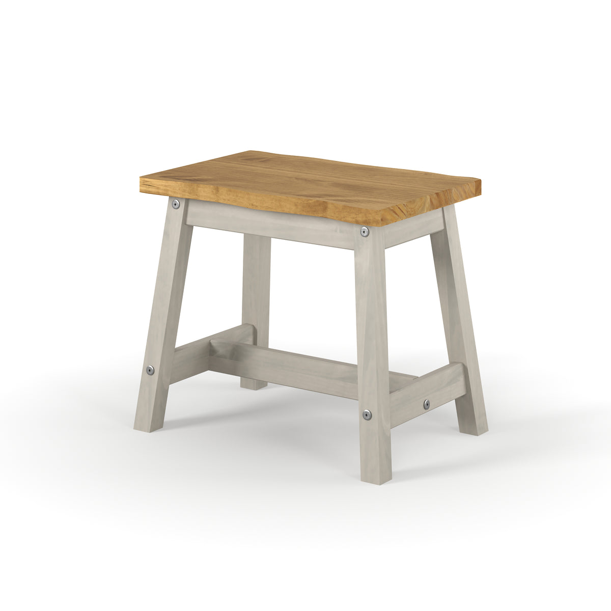 Corona Grey Live Edge Single Dining Bench (Pair) Grey Antique Waxed Pine (DHD) Image 1