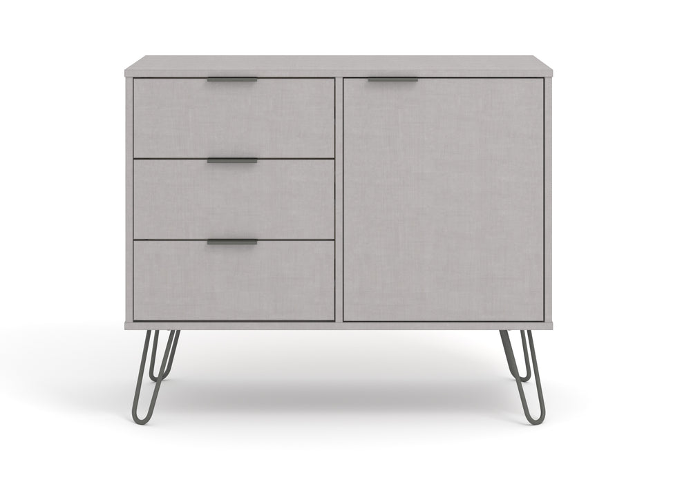 Augusta Grey Small Sideboard With 1 Doors, 3 Drawers Grey   (DHD) Image 2