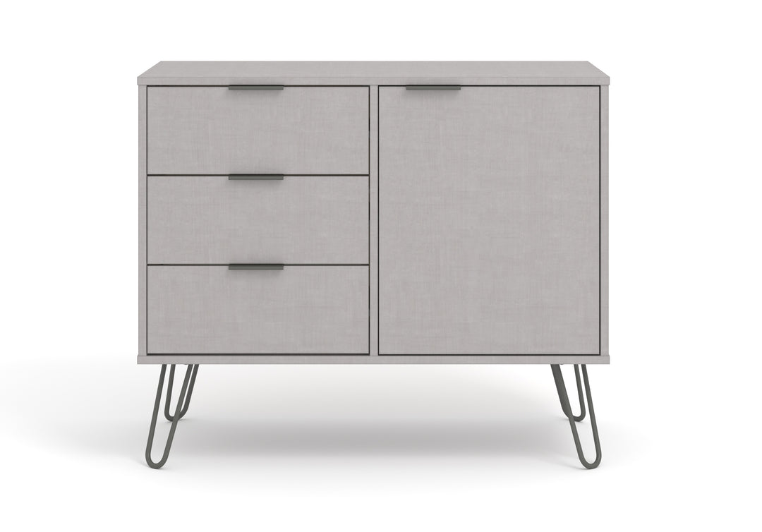Augusta Grey Small Sideboard With 1 Doors, 3 Drawers Grey   (DHD) Image 2