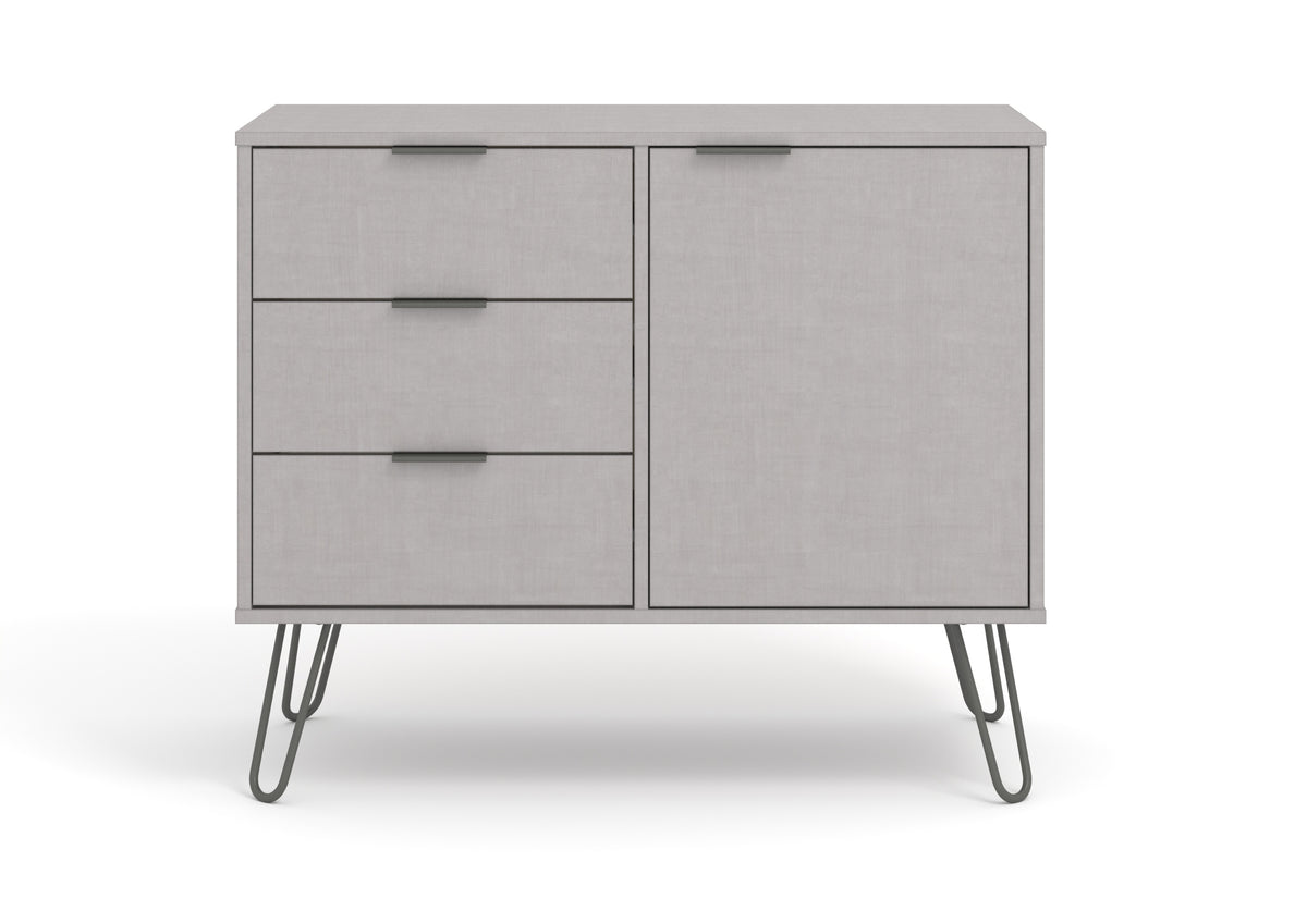 Augusta Grey Small Sideboard With 1 Doors, 3 Drawers Grey   (DHD) Image 2