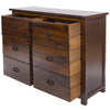 Boston 3+3 Drawer Wide Chest Dark Brown  (DHD) Image 4
