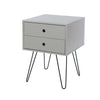 Options Grey Telford, Metal Leg 2 Drawer Bedside Cabinet Grey Black (DHD) Image 1