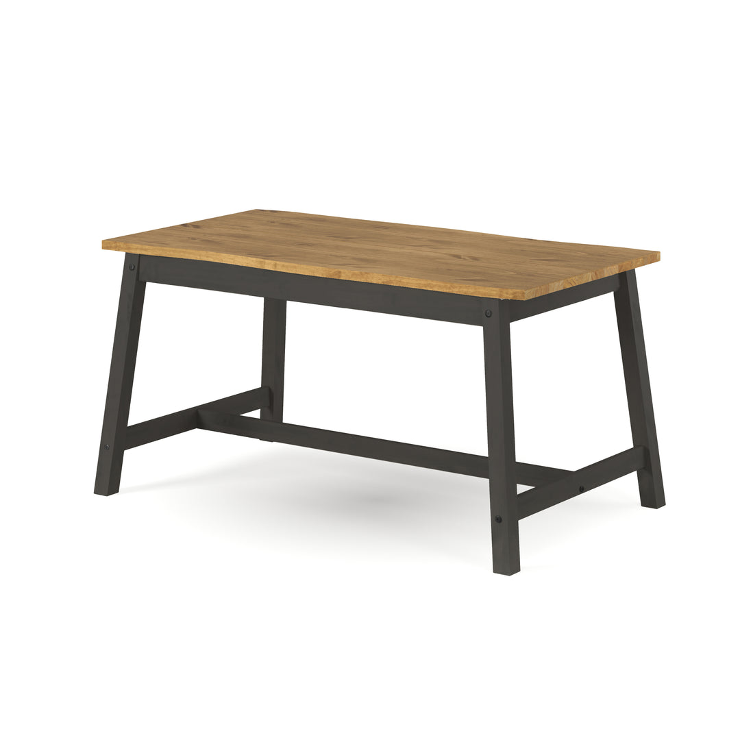 Corona Black Live Edge Large Dining Table Black Antique Waxed Pine (DHD) Image 1