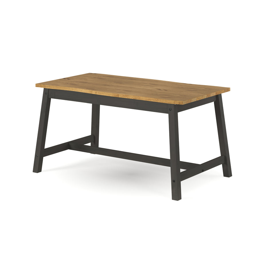 Corona Black Live Edge Large Dining Table Black Antique Waxed Pine (DHD) Image 1