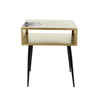 Options Galaxy Metal Bedside Table, Gold With Black Legs Gold Black (Self Assembly) (DHD)
