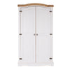 Corona White 2 Door Wardrobe  White Wax Antique Waxed Pine (DHD) Image 2