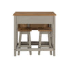 Corona Grey Breakfast Drop Leaf Table & 2 Stools Set Grey Wax Antique Waxed Pine (DHD) Image 2