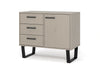 Texas Small Sideboard With 1 Door, 3 Drawers Grey Waxed Pine Black (DHD) Image 1