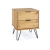 Augusta Pine 2 Drawer Bedside Cabinet Antique Waxed Pine Black (DHD) Image 3