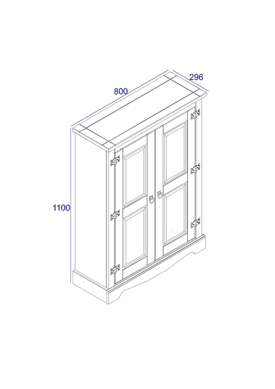 Corona Grey 2 Door Cupboard Unit  Grey Wax  (DHD) Image 5