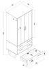 Texas 2 Door, 2 Drawer Wardrobe Grey Waxed Pine Black (DHD) Image 6