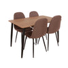 Aspen Rectangular Dining Table, Aged Oak Effect Foiled Top And 4 X Upholstered Chair Set  Aged Oak Brown (DHD) Image 1